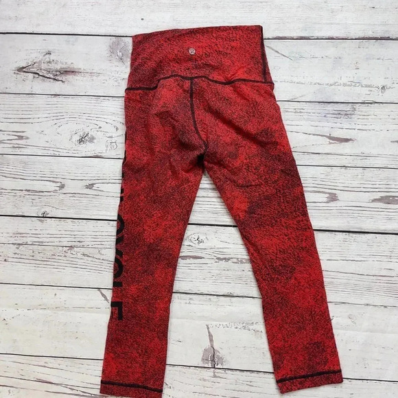 Lululemon Red Black soulcycle crop leggings - Picture 7 of 8